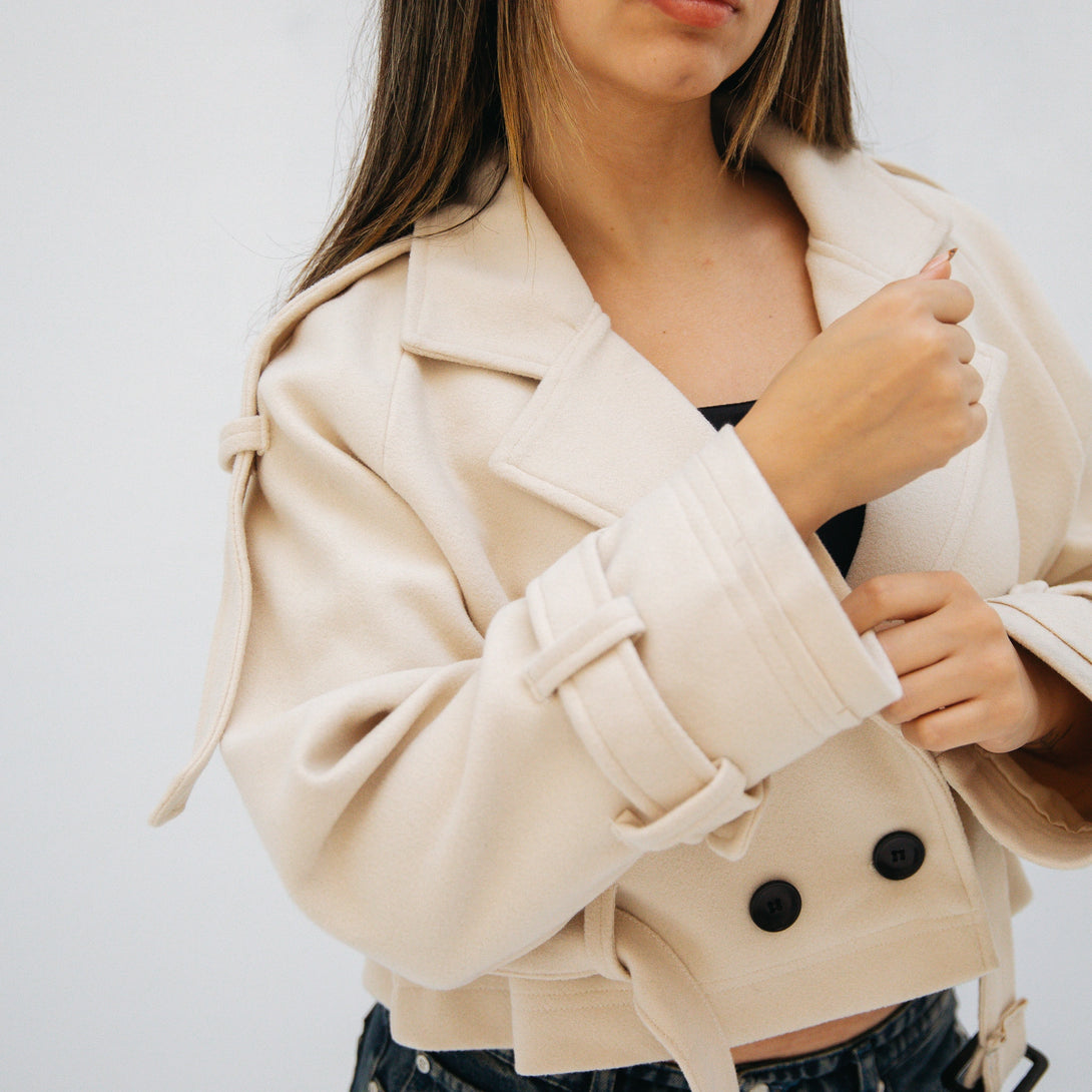 cropped jacket-Beige