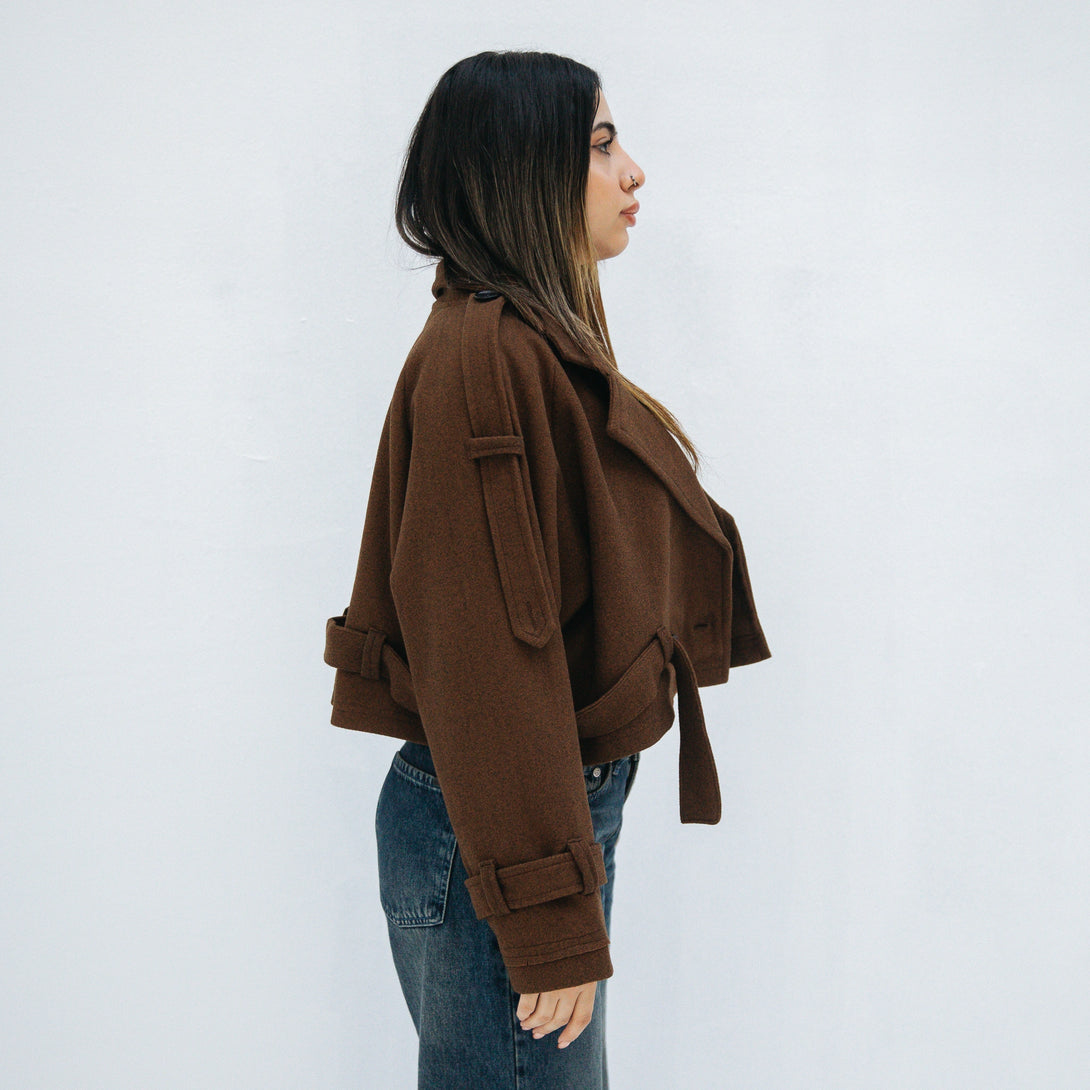 cropped jacket-Brown