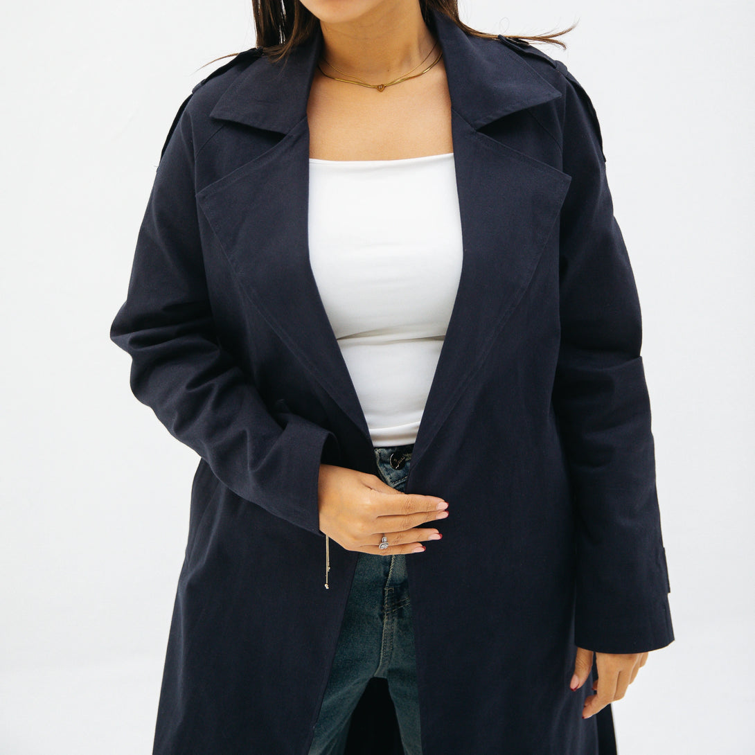 Modern Trench-Navy