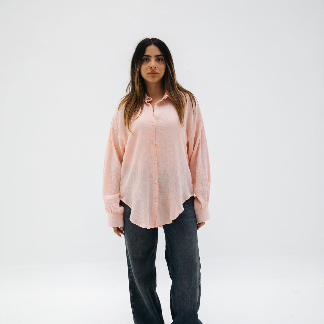 Muslin shirt-Baby pink