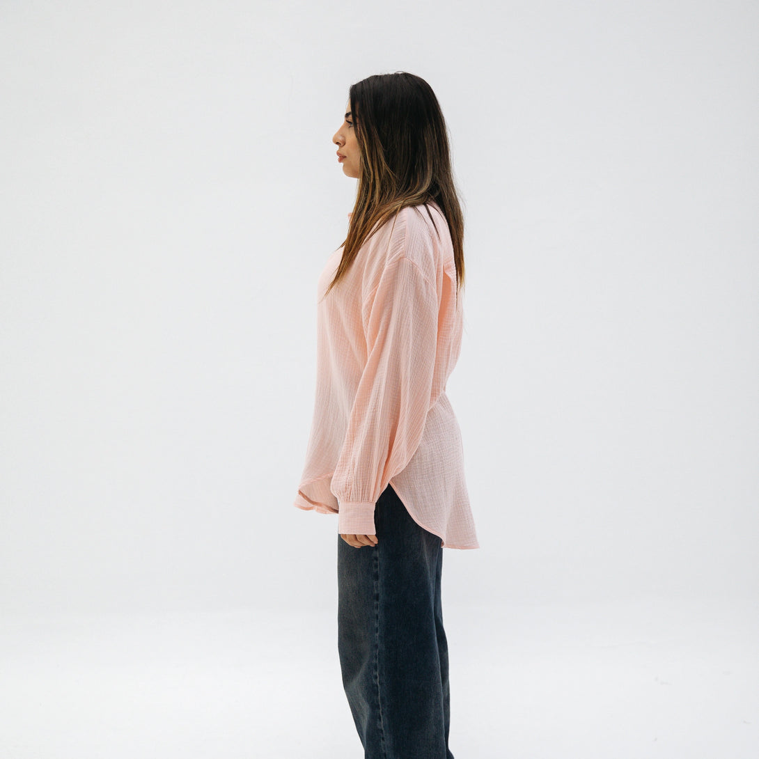 Muslin shirt-Baby pink