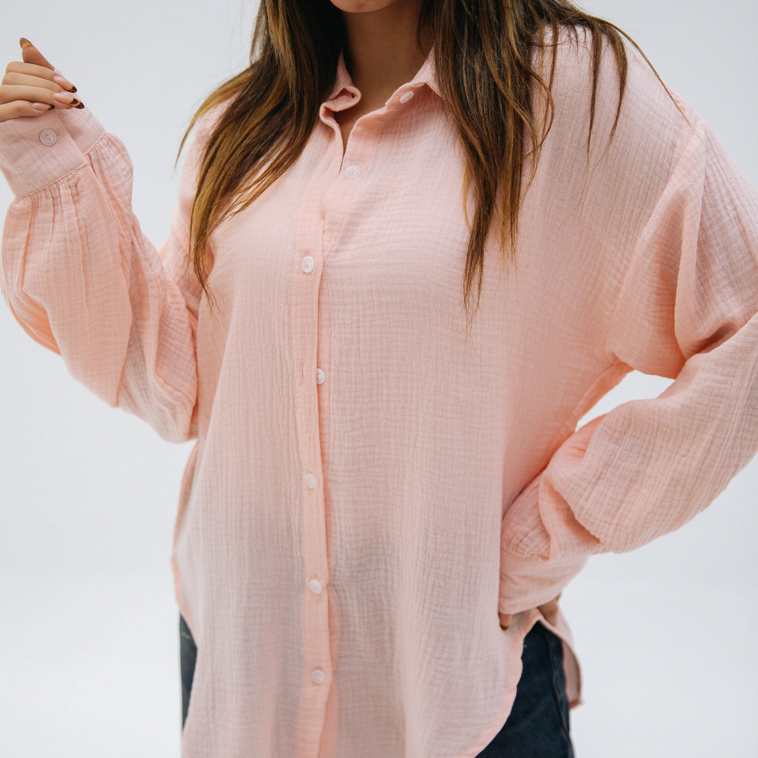 Muslin shirt-Baby pink