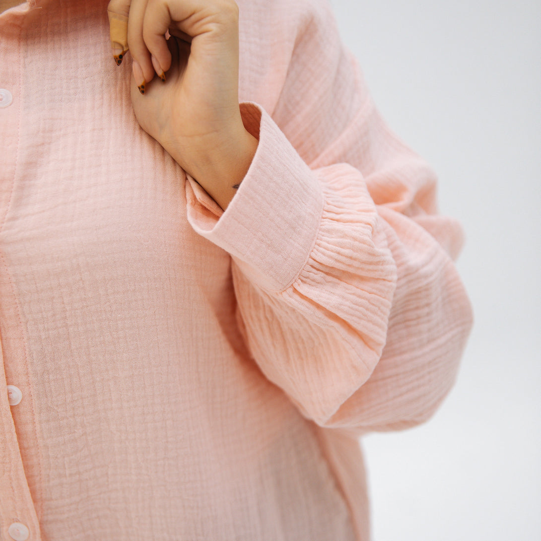 Muslin shirt-Baby pink