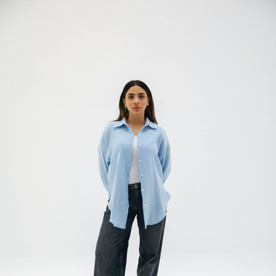 Muslin shirt-Baby blue