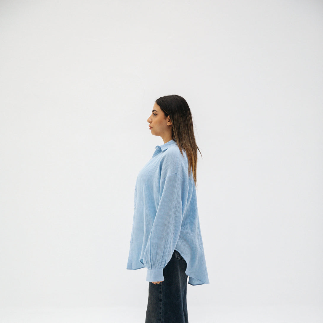 Muslin shirt-Baby blue