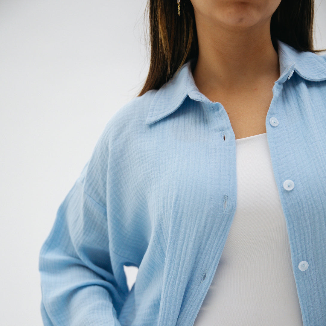 Muslin shirt-Baby blue